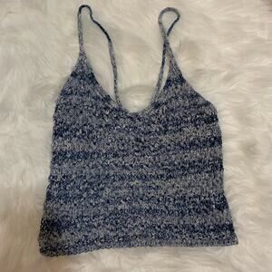 Intermix NWT blue marled loose knit festival tank Size Small